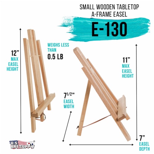 11  Small Tabletop Display Stand A-Frame Artist Easel - Portable Beechwood Tripod Easel Perspective: back