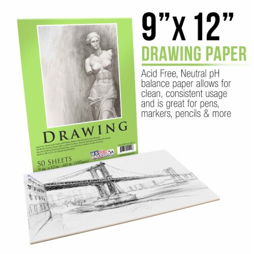 9 x 12 Drawing Paper Pad, 50 Sheets, 60 Pound (100gsm), Mixed Media 2