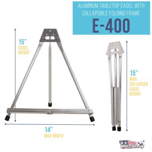15  Aluminum Tabletop Display Easel, Collapsible Folding Frame - Portable Artist Tripod Stand Perspective: back
