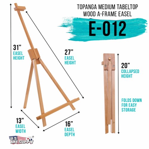 Topanga 31  Tabletop Wood Folding A-Frame Artist Studio Easel - Adjustable Tripod Stand Perspective: back