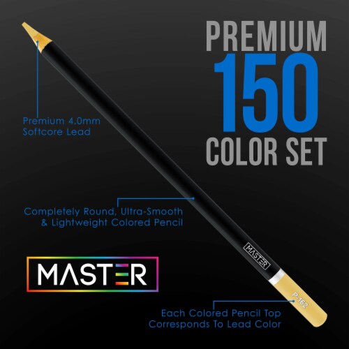 150 Colored Pencil Mega Set with Storage Tin - Ultra-Smooth Artist Quality,  Vibrant Colors, 150 Piece Pencil Set - Kroger