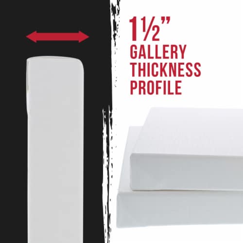 8  x 8  Gallery Depth 1-1/2  Profile Stretched Canvas 5-Pack - Gesso Triple Primed Cotton Perspective: back