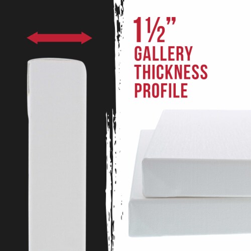 12  x 24  Gallery Depth 1-1/2  Profile Stretched Canvas 3-Pack - Gesso Triple Primed Cotton Perspective: back