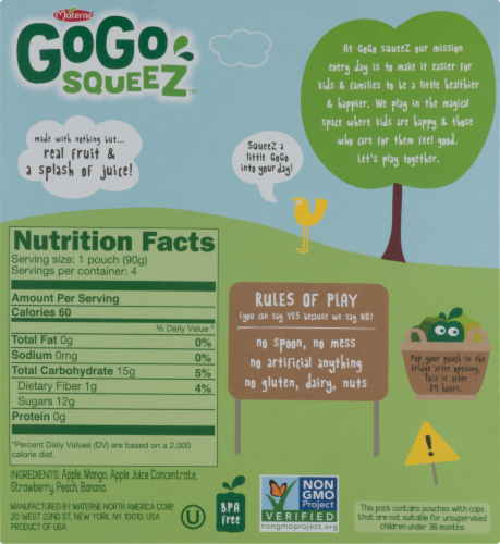 GoGo SqueeZ Gimme Five Applesauce Pouches Perspective: back