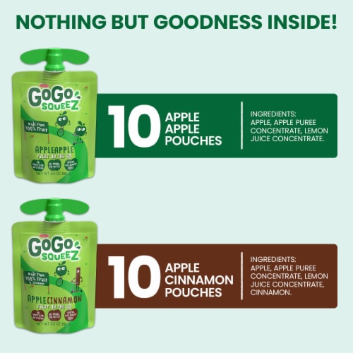 GoGo SqueeZ Apple Apple & Apple Cinnamon Variety Pack Perspective: back