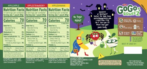 GoGo Squeez® Applesauce Pouches Halloween Variety Pack Perspective: back