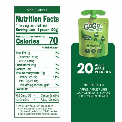 GoGo squeeZ Family Size Applesauce Perspective: back