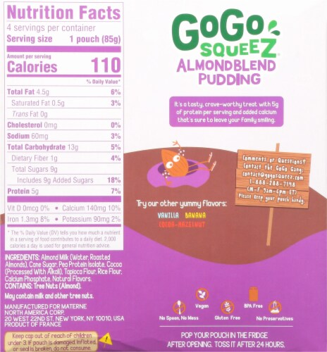 GoGo Squeez® Almond Blend Chocolate Pudding Perspective: back