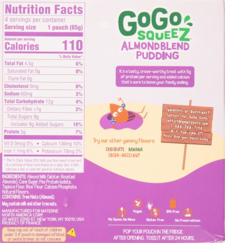 GoGo Squeez® Almond Blend Vanilla Pudding Perspective: back