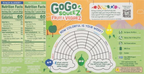 Gogo Squeez® Fruit & Veggies Variety Pack Perspective: back