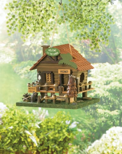 Zingz & Thingz Woodland Cabin Birdhouse Perspective: back