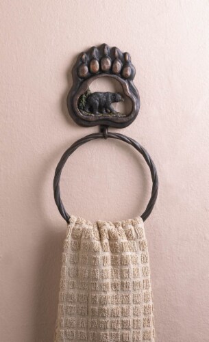 Black Bear Paw Towel Ring Perspective: back
