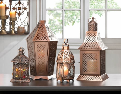 Home Decor Byzantine Pewter Lantern Perspective: back