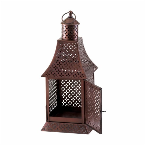 Home Decor Labyrinth Pewter Lantern Perspective: back