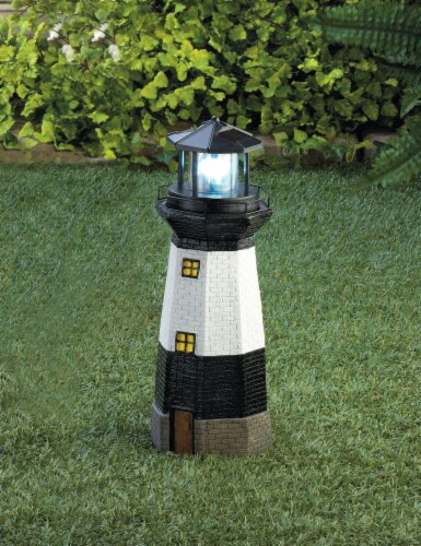 Solar lighthouse on sale garden statue