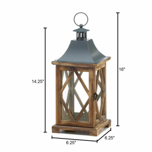 Gallery of Light 10018827 Wooden Diamond Lattice Lantern Perspective: back
