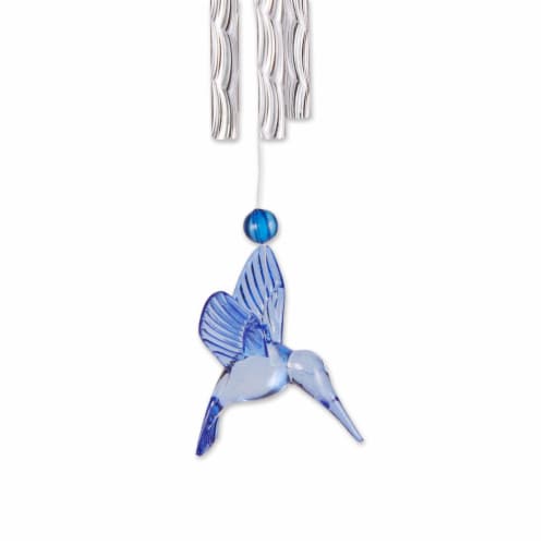 Summerfield Terrace 10018837 Hummingbird Wind Chimes, Blue Perspective: back