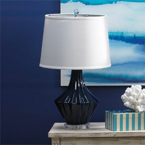 Zingz & Thingz Nikki Chu Mason Ceramic Table Lamp in Blue and White Perspective: back