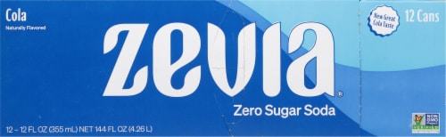 Zevia® Cola Soda Cans Perspective: back