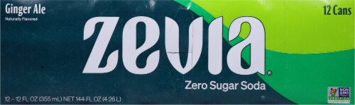 Zevia® Ginger Ale Zero Sugar Soda Cans Perspective: back