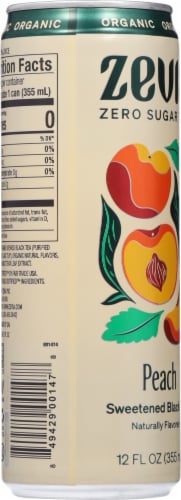 Zevia Organic Sweetened Black Tea Peach, 12 oz.