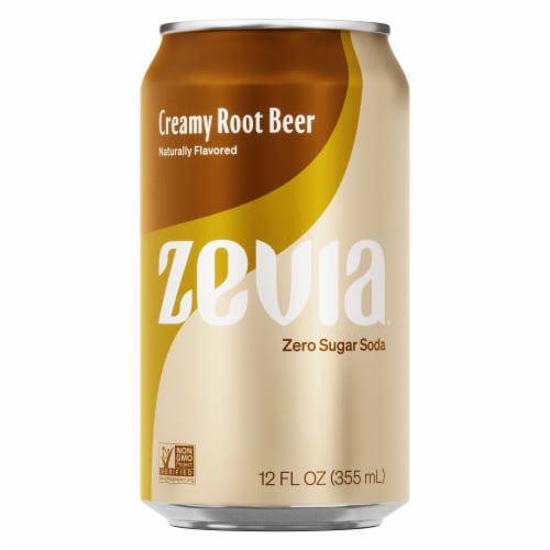 Zevia® Creamy Root Beer Zero Sugar Soda Cans Perspective: back