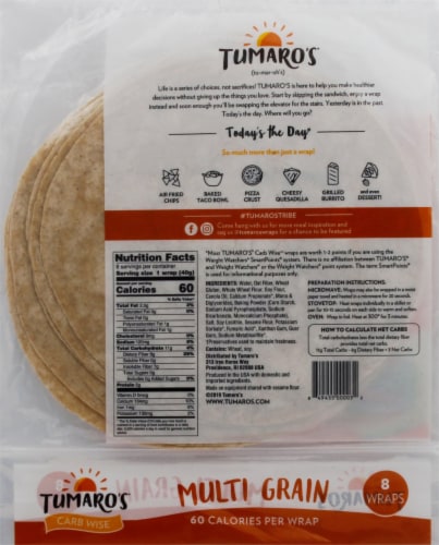 Tumaro's™ Low Carb Multi Grain Tortillas Perspective: back