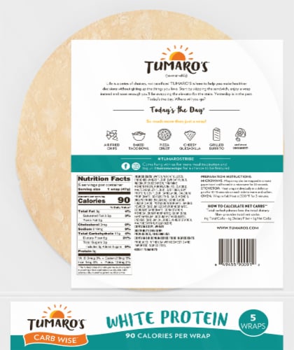 Tumaro's™ Carb Wise™ White Protein Wraps Perspective: back