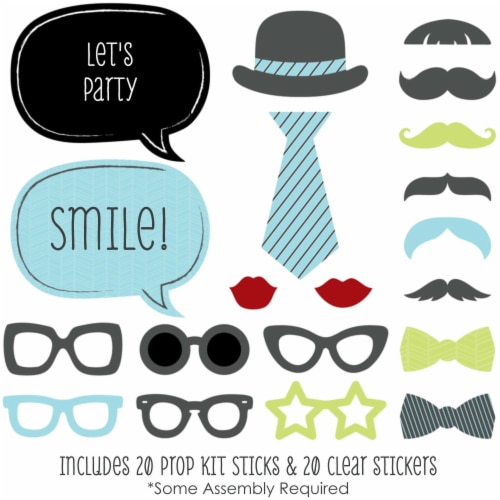 Little man deals photo booth props