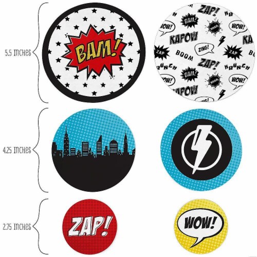 Big Dot of Happiness Bam Superhero - Baby Shower or Birthday Party Decor Large Confetti 27 Ct Perspective: back