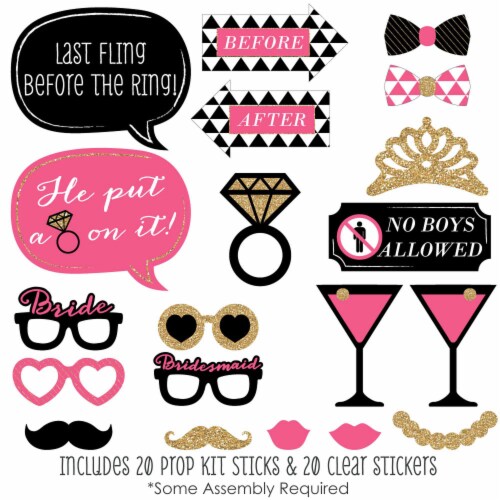Big Dot of Happiness Girls Night Out - Bachelorette Party Photo Booth Props Kit - 20 Count Perspective: back