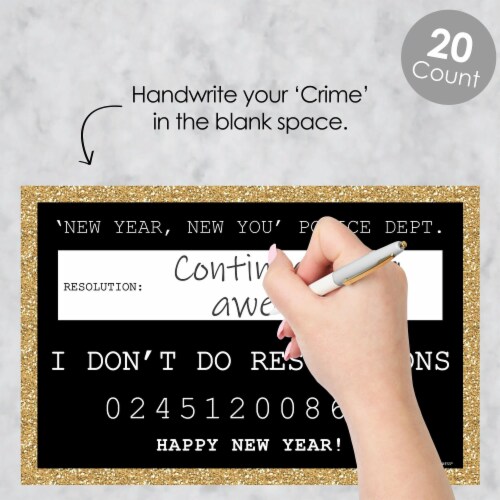 Big Dot of Happiness New Year's Eve Gold - Resolution Mug Shots Photo Booth Props 20 Ct Perspective: back