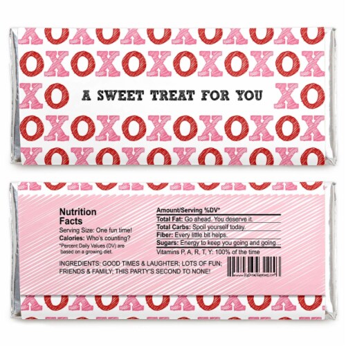 Big Dot of Happiness Conversation Hearts Candy Bar Wrapper Valentine's Day Party Favors 24 Ct Perspective: back