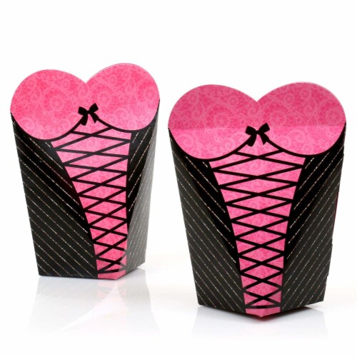 Big Dot of Happiness Girls Night Out Bachelorette Lingerie Heart Shaped Favor Boxes 12 Ct Perspective: back