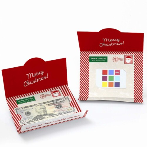 Big Dot of Happiness Jolly Santa Claus - Holiday & Christmas Money & Gift Card Holders - 8 Ct Perspective: back