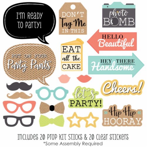 Big Dot of Happiness Put On Your Party Pants - Photo Booth Props Kit - 20 Count Perspective: back