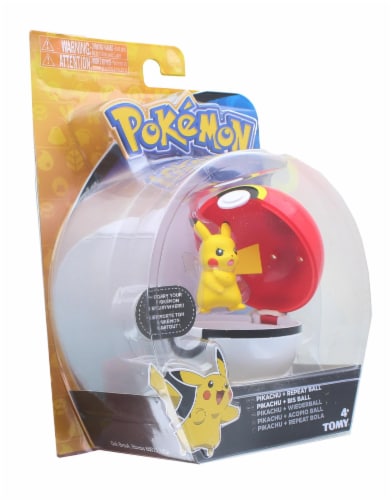 Pokemon Clip and Carry Poke Ball | 2 Inch Pikachu and Repeater Ball Perspective: back