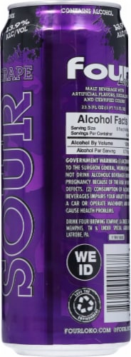 Four Loko® Sour Grape Flavored Hard Beverage Single Can Perspective: back