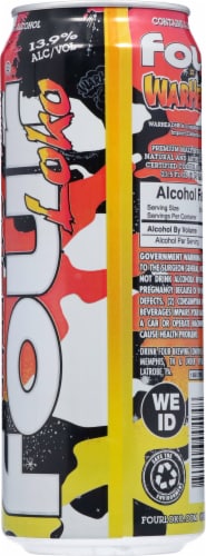 Four Loko Warheads Sour Cosmic Punch Flavored Hard Beverage Single Can Perspective: back