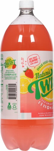 Nature's Twist Sugar Free Strawberry Lemonade Caffeine Free Drink Bottle Perspective: back