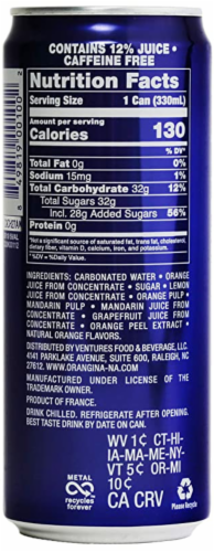 Orangina Sparkling Citrus Beverage Perspective: back