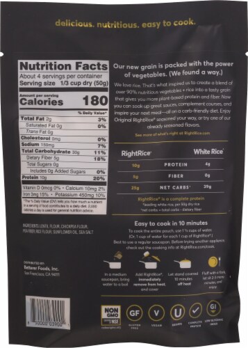 RightRice® Original Vegetable Based Rice Perspective: back
