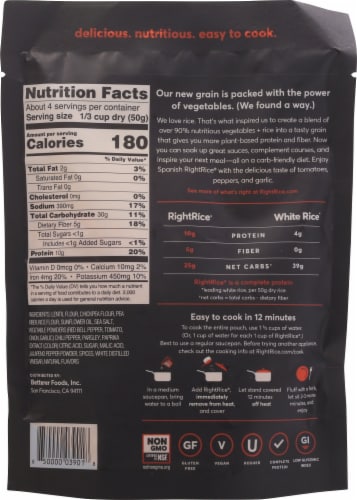 RightRice Spanish Vegetable Based Rice Perspective: back