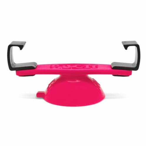 SUC-IT Thermal Silicone Suction Cup Phone Holder Stand - Pink with Black Clips Perspective: back