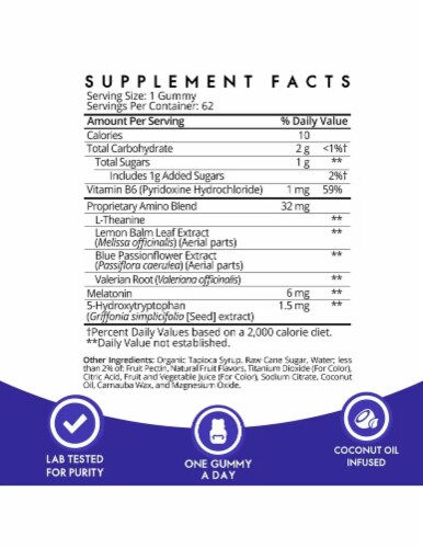 SugarbearPro™ Sleep 5-HTP Amino Gummies Perspective: back