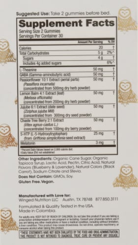 Winged Sleepyhead Calming Sleep Gummies Perspective: back