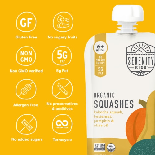Serenity Kids® Organic Squashes Baby Food Perspective: back