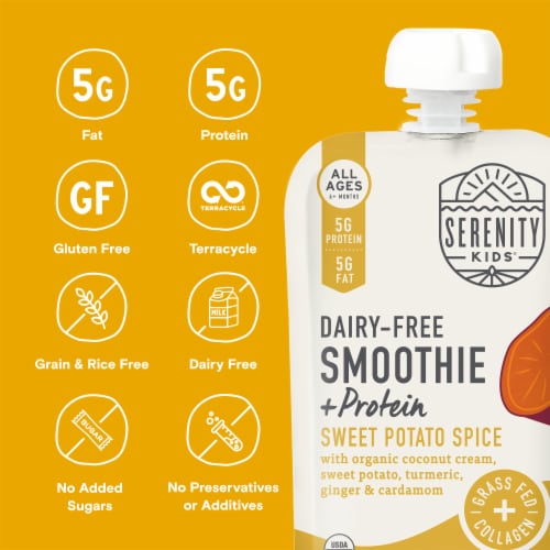 Serenity Kids Dairy Free Smoothies, Sweet Potato Spice Pouch, 3.5oz Perspective: back