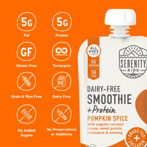 Serenity Kids Dairy Free Smoothies, Pumpkin Spice Pouch Perspective: back