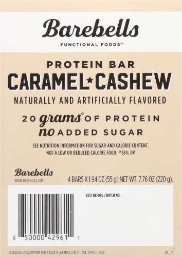 Barebells Caramel Cashew Protein Bars Perspective: back